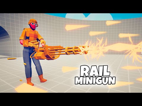 RAIL MINIGUN vs EVERY FACTION | TABS Totally Accurate Battle Simulator