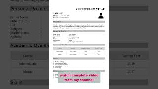 Download lagu CV Without Experience | Simple CV With No Experience mp3