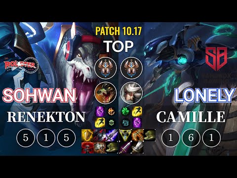 KT SoHwan Renekton vs SB Lonely Camille Top - KR Patch 10.17
