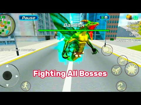 Rope Frog Ninja Hero Car Vegas - Fighting All Bosses