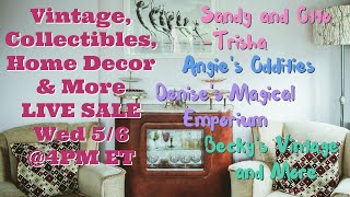 Exclusive Live Sale Incredible Deals on Unique Vintage Home Décor | May 6 @4pm et (1pm pt)