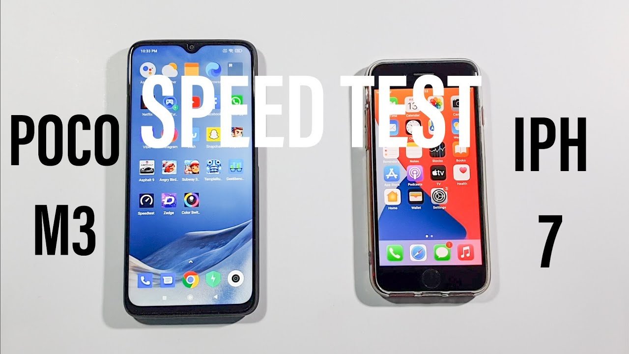 Xiaomi Poco M3 vs Iphone 7 Comparison Speed Test