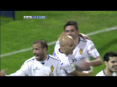 La Liga | Gol de Helder Postiga (5-2) en el Zaragoza - Deportivo de La Coruña | 10-11-2012 | J11