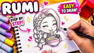 How to Draw Rumi from K-Pop Demon Hunters | Easy Step-by-Step Tutorial