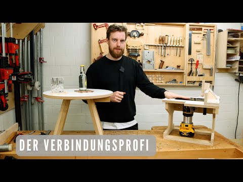 Verbindungs-Frästisch / Gratung, Fingerzinken, runder Anleimer für den Tisch *Kostenloser Bauplan*