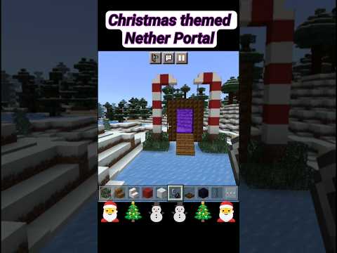 🔥🎄 Ultimate Christmas Nether Portal Build! #shorts