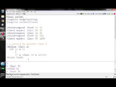 Racket Programming: embedded and tail recursion using the function factorial