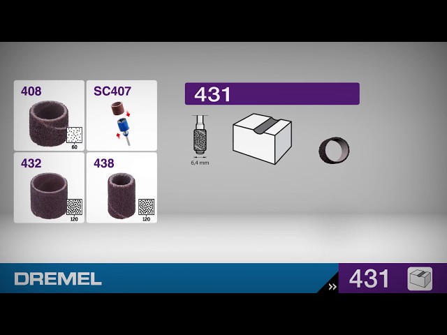 Video teaser for Dremel - Sanding Band and Mandrel 6,4mm 60 Grit (431)