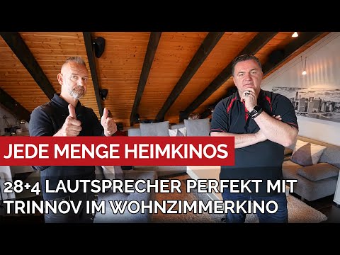 28+4 Lautsprecher im Wohnzimmerkino - dank Trinnov Altitude 32 Vorstufe perfekt eingerichtet
