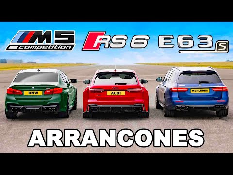 BMW M5 de 750 hp vs RS6 de 750 hp vs AMG E63 S de 810 hp: ARRANCONES