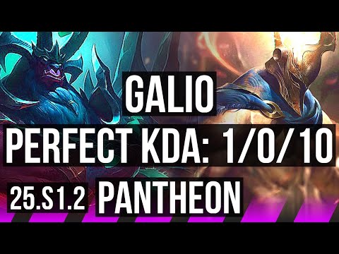 GALIO & Jhin vs PANTHEON & Kai'Sa (SUP) | 1/0/10 | KR Grandmaster | 25.S1.2
