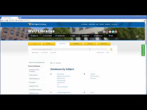 Wvu Libraries Database