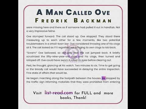 Full freeA Man Called Ove by Fredrik Backman audiobook learning english