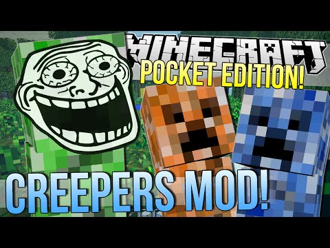 DanTDM - Minecraft Pocket Edition | ELEMENTAL CREEPERS MOD! (Troll Creepers & More!) | Mod Showcase
