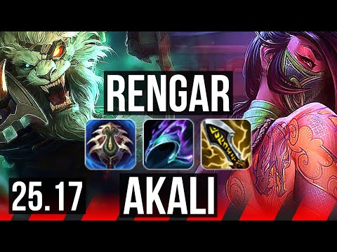 RENGAR vs AKALI (TOP) | 12 solo kills, 37k DMG | EUW Master | 25.17