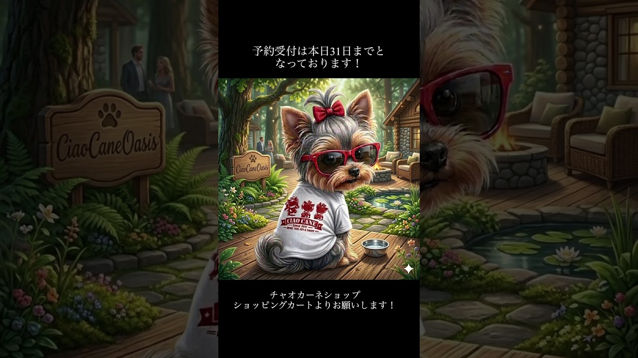 チャオTご予約受付は本日(31日)までとなっております！ #ヨークシャーテリア  #ヨーキー  #チャオカーネ  #ふりむきチップ #チャオカーネTシャツ2026