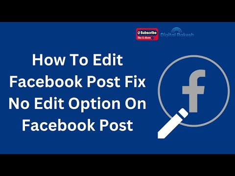 How To Edit Facebook Post Fix No Edit Option On Facebook Post