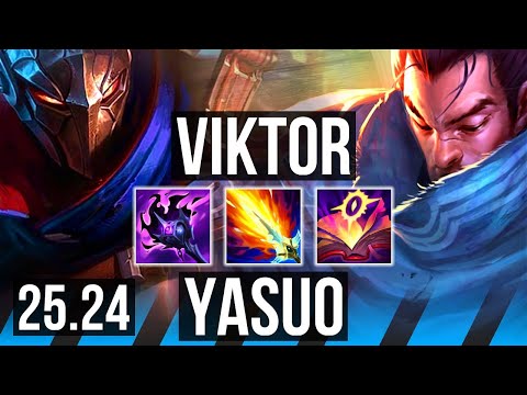 VIKTOR vs YASUO (MID) | Good KDA: 10/1/9, Phase Rush | NA Grandmaster | 25.24