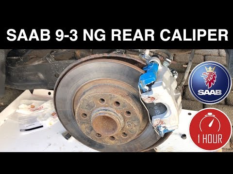 SAAB 9-3 NG NEW Rear Caliper Install Wagon Sedan - How To Change