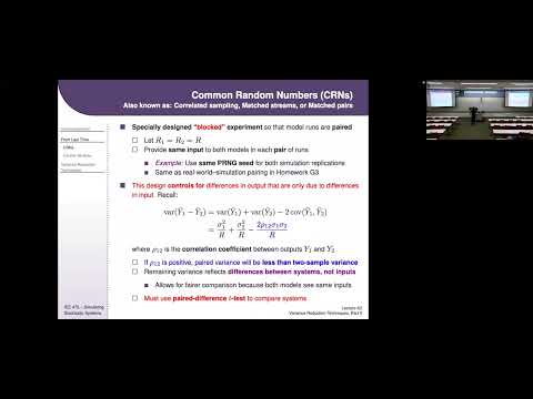 IEE 475: Lecture K2 (2022-11-17): Variance Reduction Techniques, Part II (AVs & Importance Sampling)