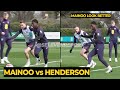 Jordan Henderson can't stop Kobbie Mainoo from creating assists for Rashford during England training