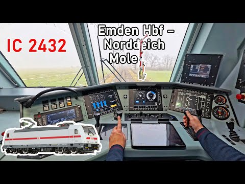 In the fog to the coast | IC 2432 Emden Hbf - Norddeich Mole | IC 2 cab ride