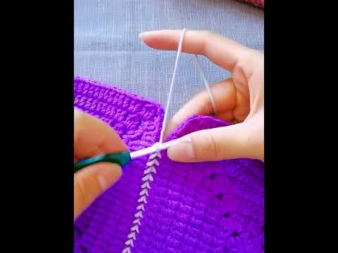 Crochet with fishbone stitch