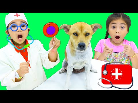 Suri and Annie Pretend Play as Veterinarian