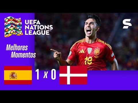 Gols e lances de Espanha x Dinamarca