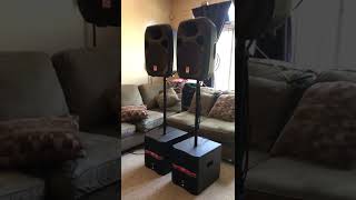 Video thumbnail for Harbinger S12 12 inch Subs Demo by DJ Roméo Grate!  Rockville RPG 122K PA Speakers. by DJ Roméo Grate