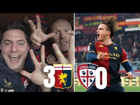 GENOA-CAGLIARI 3-0 REACTION DALLO STADIO!!! TRE GOL E TRE PUNTI D'ORO!!!