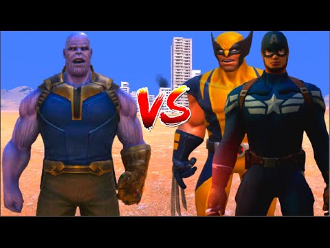 100 Thanos vs 1000 Wolverine and 1000 Captain america (Marvel vs Marvel)