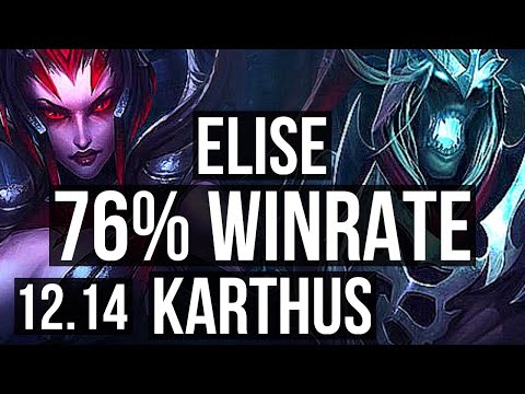 ELISE vs KARTHUS (JNG) | 76% winrate, 9/1/4, Godlike | EUW Grandmaster | 12.14