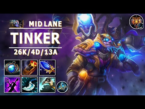 Tinker Mid Lane | 7.30c | Still Fast Creep-Clearing with Laser + Rearm | Dota 2 Immortal Gameplay