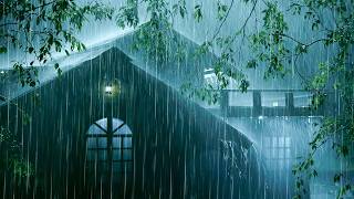 Real Rain Sounds for Deep & Restful Sleep | Heavy Rain on Tin Roof & Strong Thunder on Rainy Night