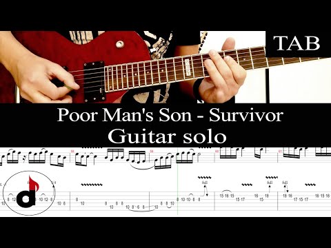 POOR MAN'S SON - Survivor: SOLO guitar cover + TAB