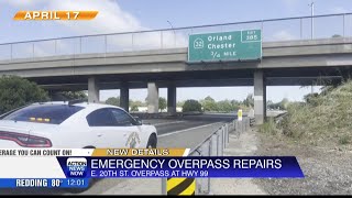 Northbound Highway 99 at E. 20th Street to close as Caltrans performs emergency bridge repairs