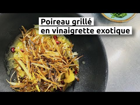 Poireau grillé en vinaigrette exotique