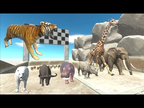 Animal Survival Race. Tiger Chasing Course! - Animal Revolt Battle Simulator