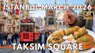 Istanbul Turkey 2026 4K Walking Tour | Taksim Square, City Center & Famous Sweet