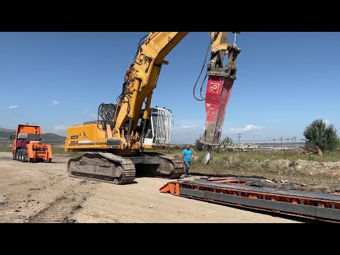 Transporting The Liebherr 954 Excavator With Hydraulic Hammer - Sotiriadis/Labrianidis - 4k