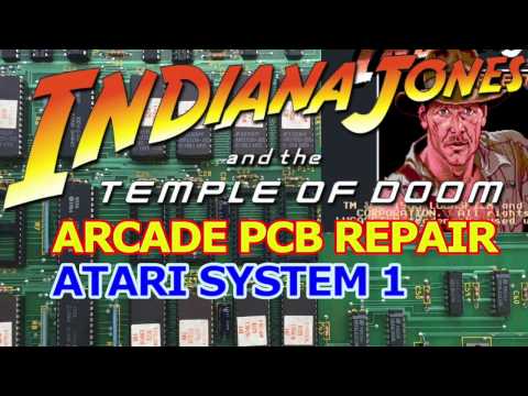 Indiana Jones Temple of Doom Arcade PCB repair Atari System 1