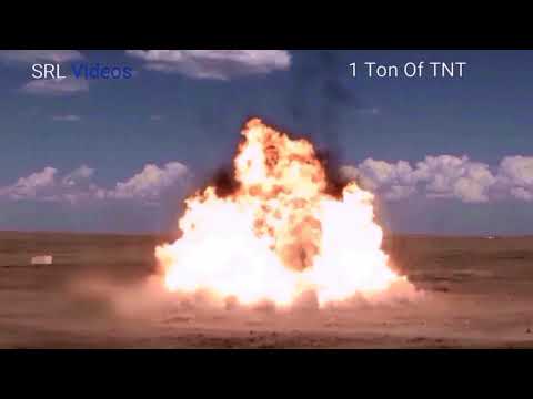 Explosion Size Comparison 2:  1/2 Ton - 10 Tons Of TNT