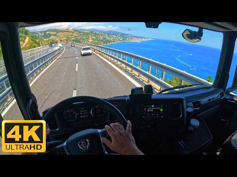 POV Scania V8 ❗ LKW-Fahrt quer durch Europa, Teil 4 ❗🇪🇸 Von Spanien nach Italien 🇮🇹