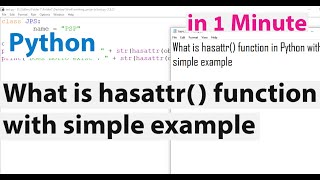 What is hasattr() function in with simple example in Python