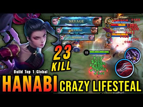 SAVAGE & 2x MANIAC!! Hanabi Crazy Lifesteal with Brutal Damage!! - Build Top 1 Global Hanabi ~ MLBB