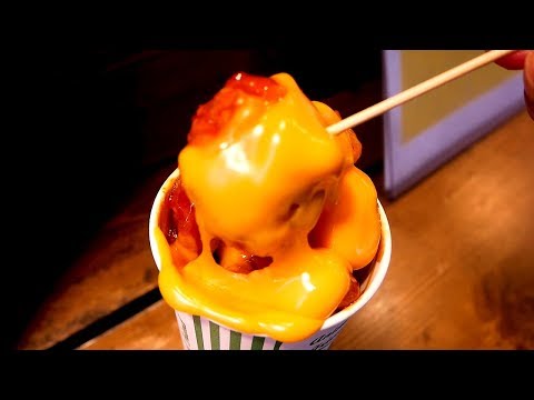 Cheese sweet and sour chicken (Dakgangjeong) - Korean Street Food