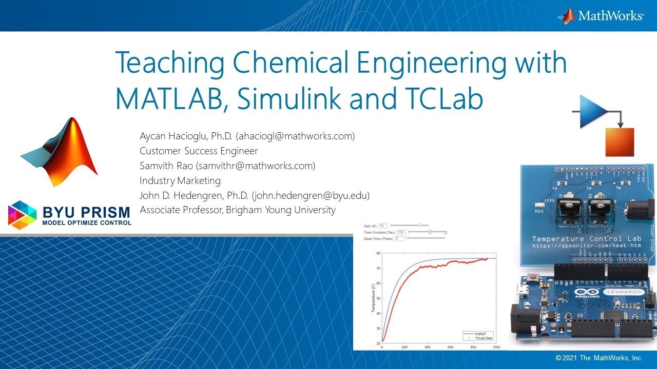 Teaching Chemical Engineering with MATLAB, Simulink, and TCLab
