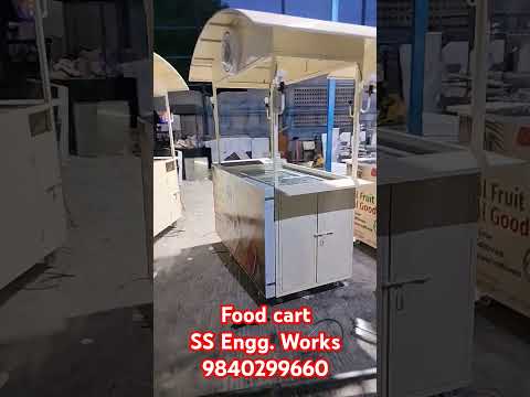 White stainless steel food cart
