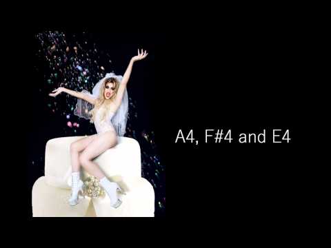 Adore Delano's vocal range (B2-D6)